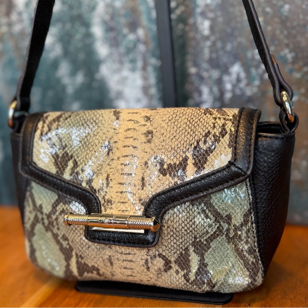Aimee Kestenberg Boho Chic Snake Print Leather Shoulder/Crossbody Bag (VGUC)